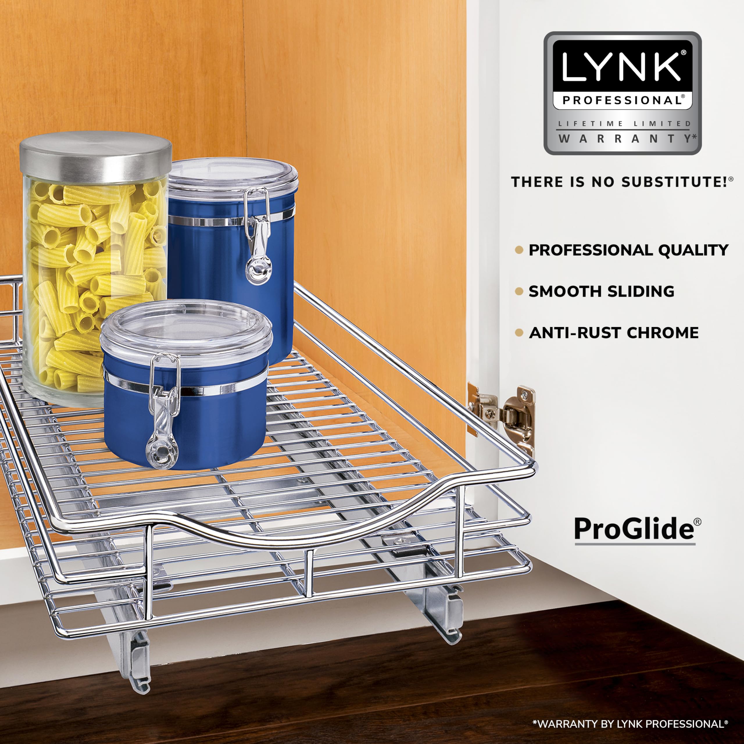 Lynk Professional Pull-Out Cabinet Organizer – Heavy-Duty Sliding Drawer Shelf with ProGlide System