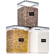 Airtight Large Pantry Storage Containers – 5.2L Stackable Food Containers with Measuring Cups (3-Pack)