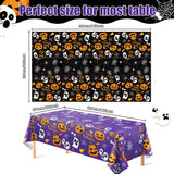 Halloween Tablecloth – Large 52x87" Plastic Table Cover for Spooky Indoor & Outdoor Party Decorations