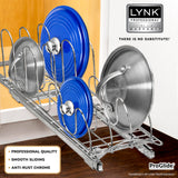 Lynk Professional Pull-Out Pot Lid & Cookie Sheet Organizer – Slim Sliding Rack for Cabinets