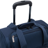 TPRC 15” Smart Underseat Carry-On Luggage with USB Charging Port, Compact Rolling Travel Bag (Navy Blue)