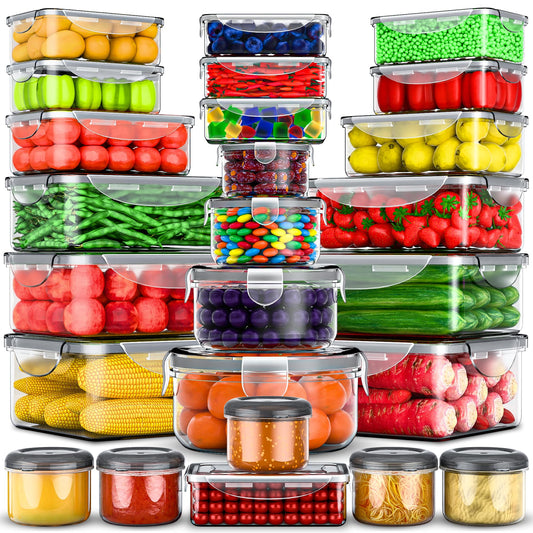 50-Piece Airtight Food Storage Containers Set – Leakproof Stackable Meal Prep Containers with Lids-