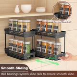 Slim Pull-Out Spice Rack Organizer – 3-Pack Slide-Out Cabinet Storage for Narrow Spaces (Black)