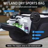 Wolfilist 58L Large Gym & Travel Duffle Bag with Shoe Compartment and Wet Pocket – Waterproof Sports Bag (Black)