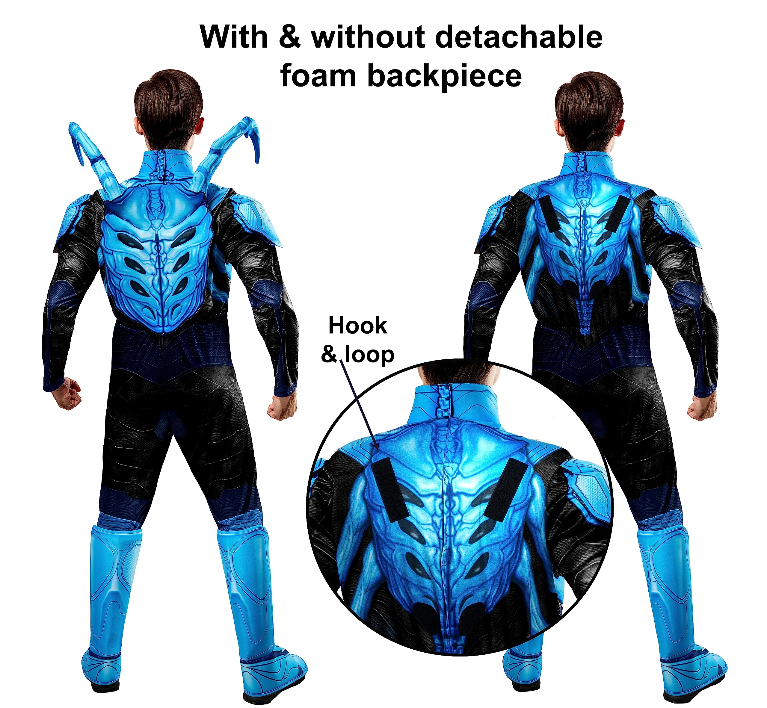 Blue Beetle Deluxe Adult Costume – Official DC Superhero Jumpsuit with Scarab & Mask
