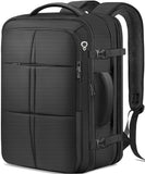 TAZBUZO 50L Expandable Travel Backpack – Extra Large Carry-On Laptop Backpack Fits Up to 18.4” Laptop (Black)