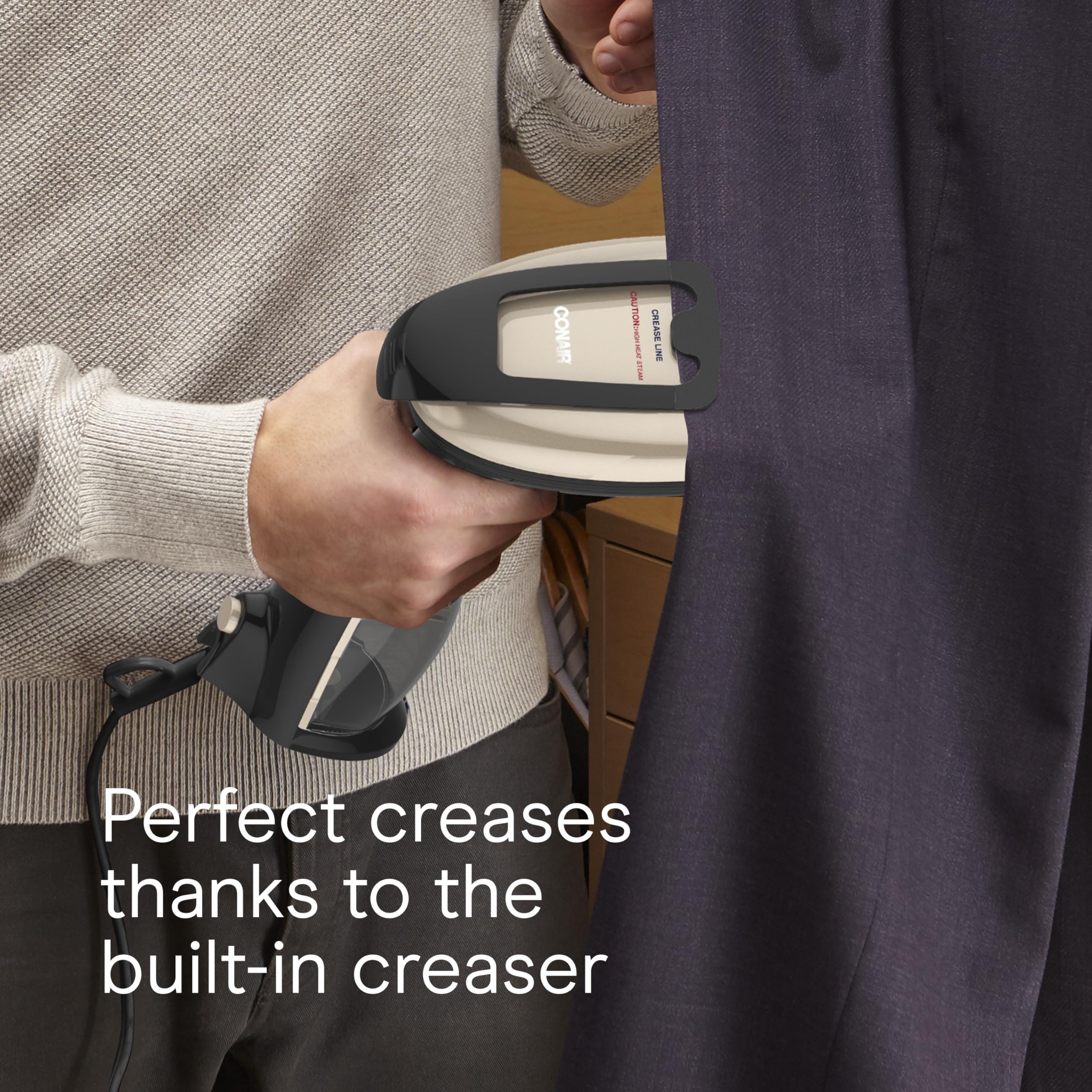 Conair Turbo ExtremeSteam Black Professional Handheld Garment Steamer 1875W with Precision Aluminum Soleplate