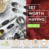 Magnetic Stainless Steel Measuring Spoons Set – Dual-Sided, Precision Sizes with Leveler (8-Piece)