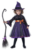 Toddler Hocus Pocus Witch Costume – Orange & Purple Halloween Dress with Capelet & Hat (3T/4T)