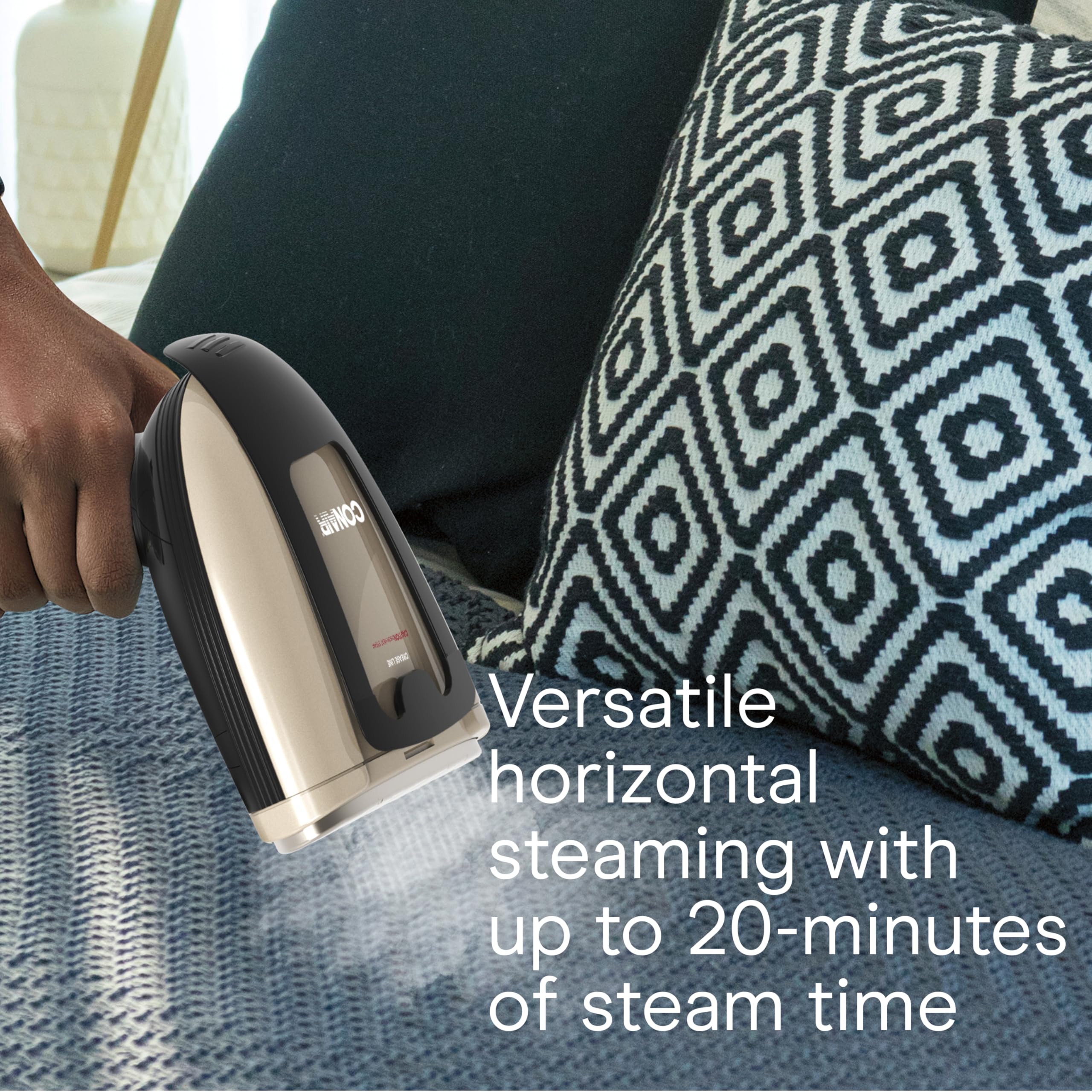 Conair Turbo ExtremeSteam Black Professional Handheld Garment Steamer 1875W with Precision Aluminum Soleplate