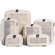Compression Packing Cubes Set – Travel Luggage Organizer Bags (Beige)