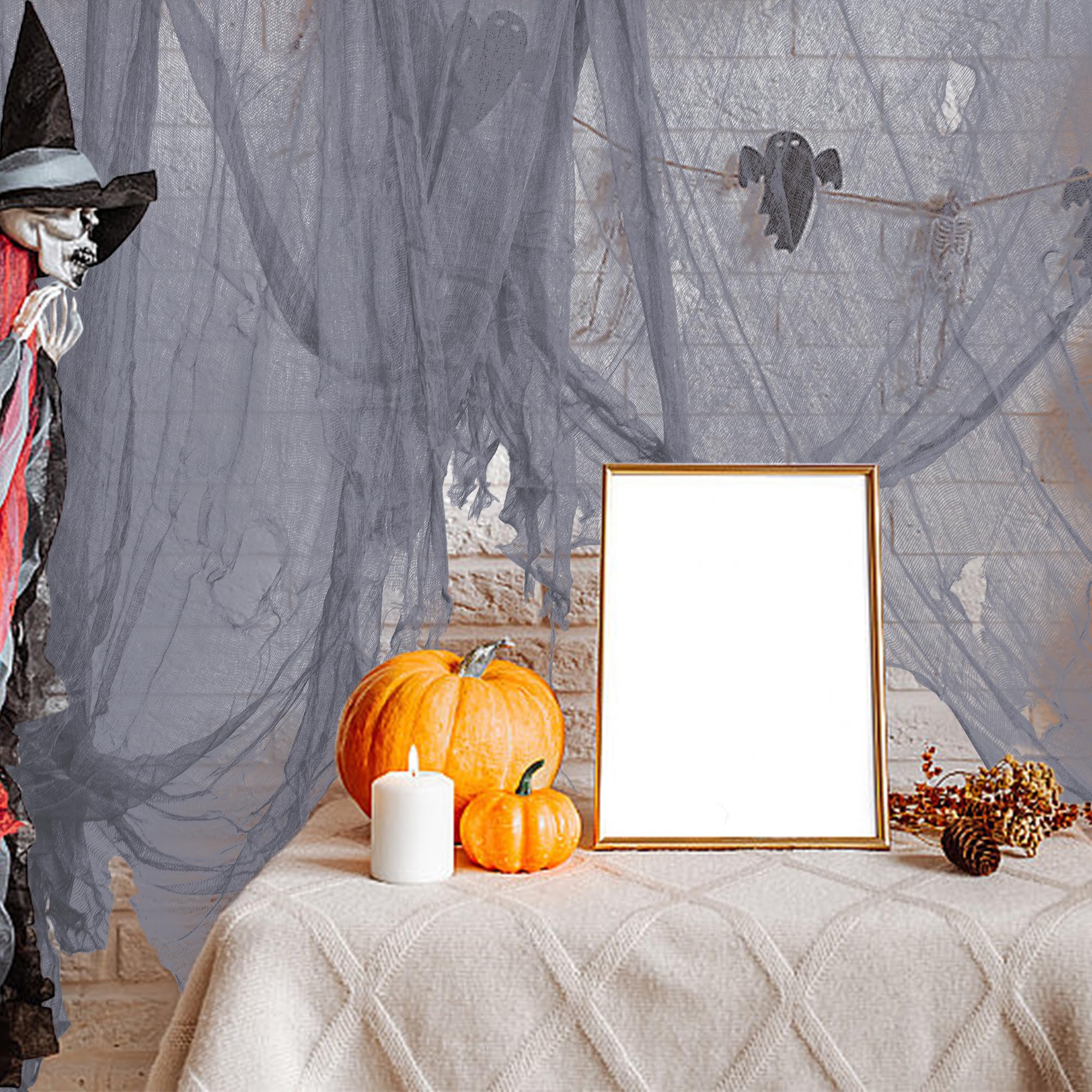 400" x 40" Gray Creepy Cloth – Halloween Spooky Gauze Fabric for Haunted House, Party & Scary Decor