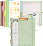 Purple Foldable Clipboard Folio with 10 Storage Pockets