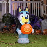 Airblown Inflatable Bluey Vampire – 42" Light-Up Halloween Yard Decoration with Pumpkin & Tethers