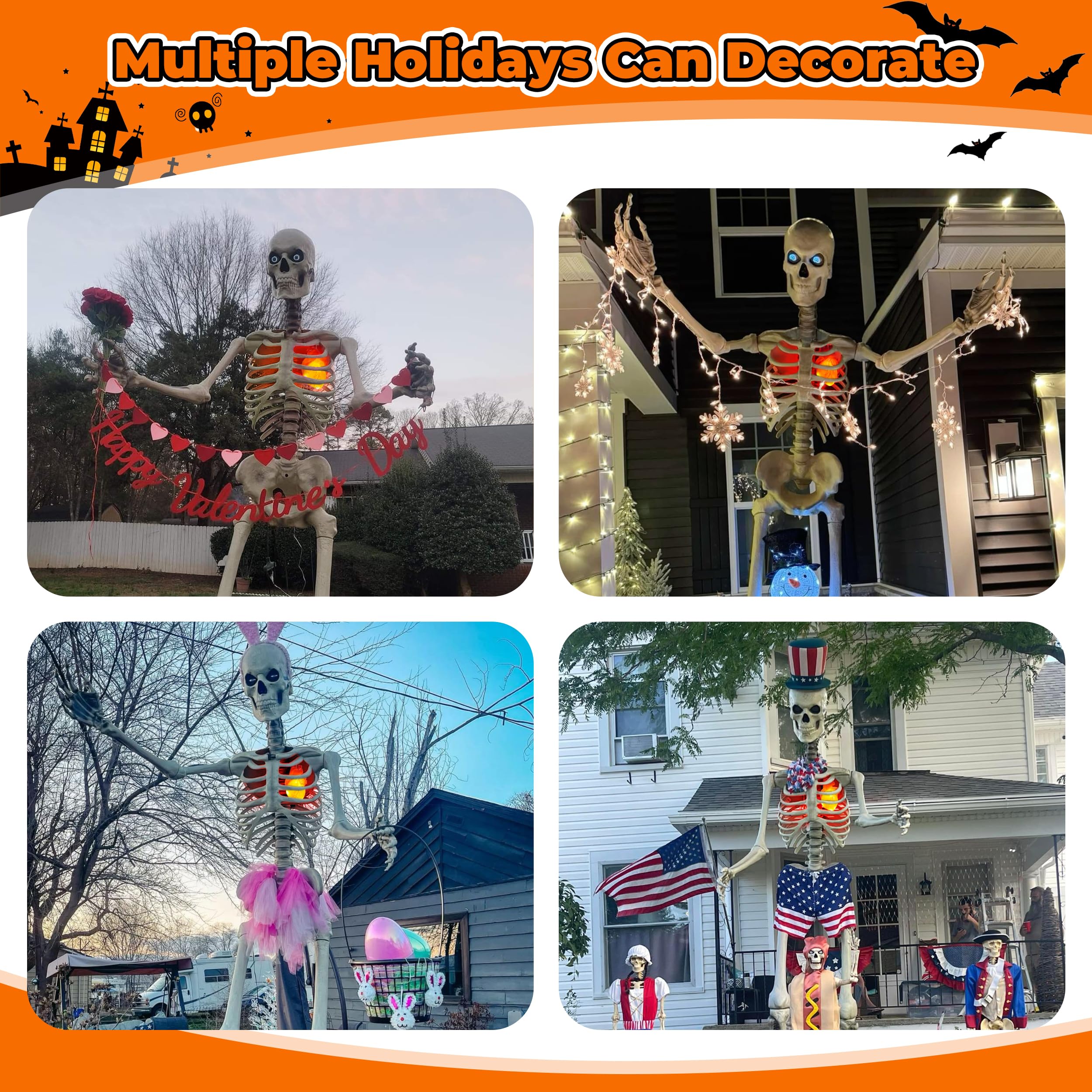 Red LED Beating Heart Prop (2-Pack) – Life-Sized Light-Up Skeleton Heart with Timer & Plug-In Power