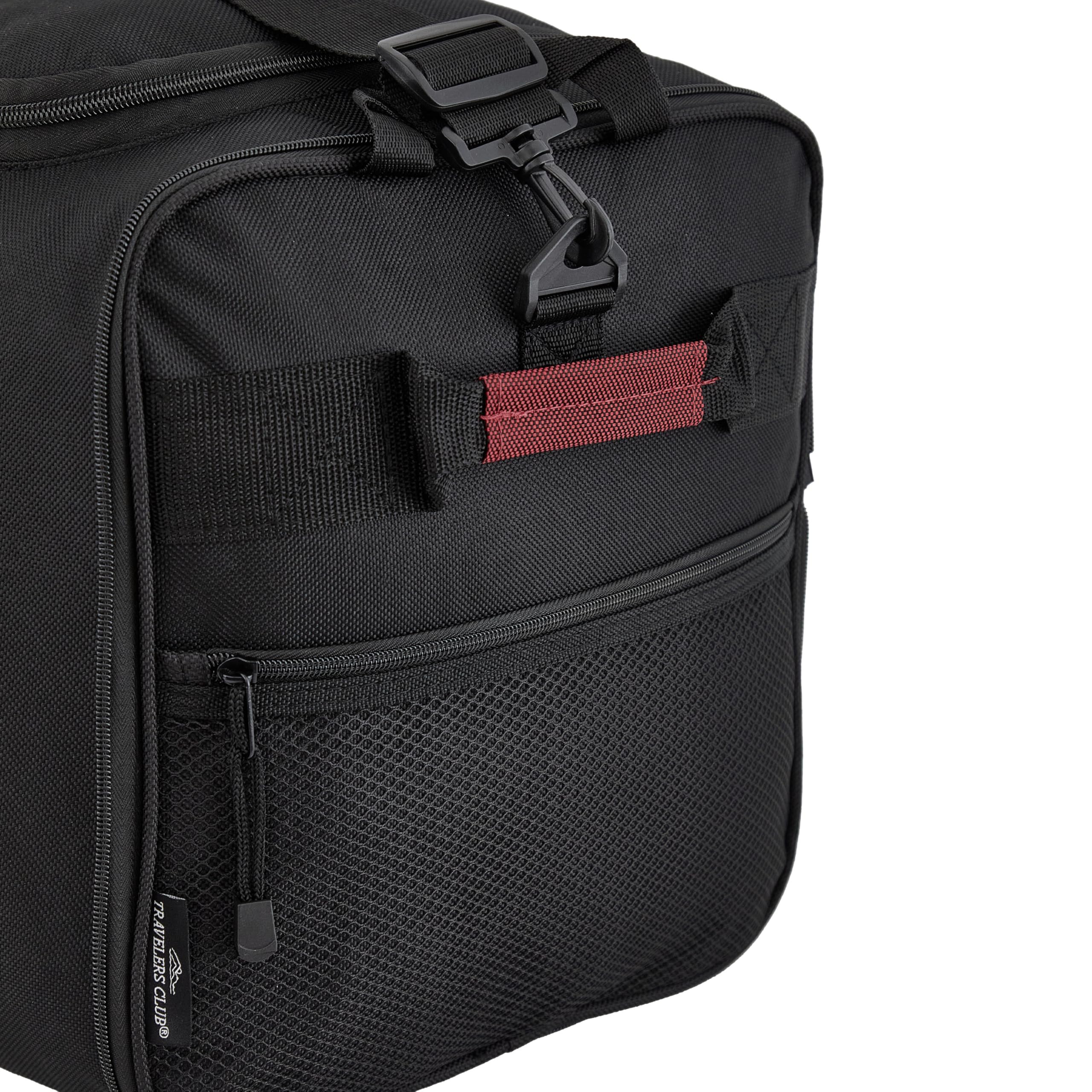 Travelers Club 32” Expandable Rolling Travel Duffel Bag, Heavy-Duty Wheeled Luggage with Shoulder Strap (Red)