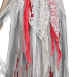 Haunted Bride Costume – Ghostly Gown with Veil, Headband & Bouquet 👰‍♀️💀