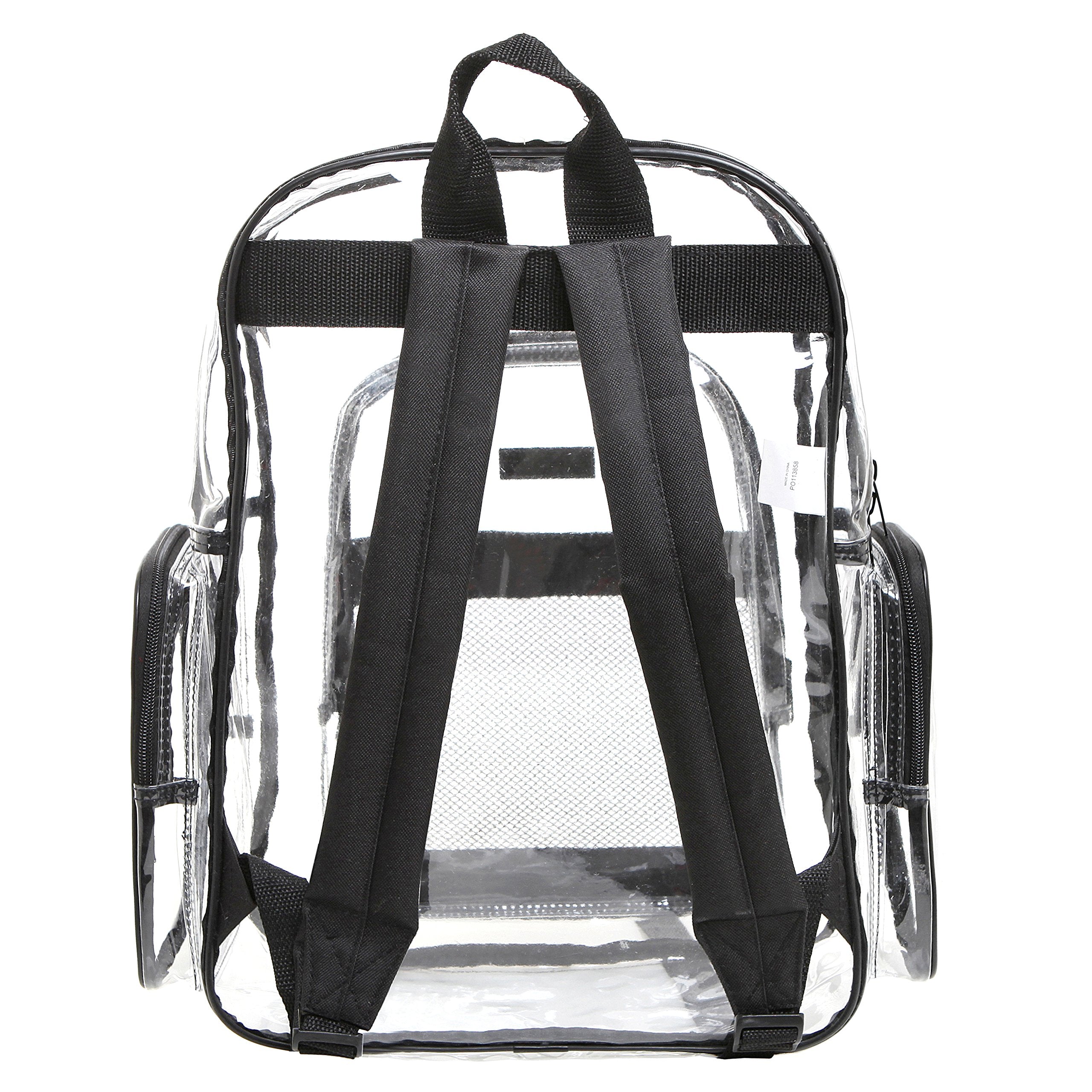 MGgear 17 Inch Clear PVC Backpack with 5 Zipper Compartments – School & Event Bag
