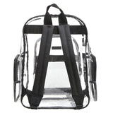 MGgear 17 Inch Clear PVC Backpack with 5 Zipper Compartments – School & Event Bag