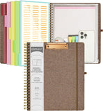 Purple Foldable Clipboard Folio with 10 Storage Pockets