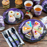 Halloween Baby Shower Party Supplies Set – Purple “A Baby is Brewing” Plates, Cups, Napkins & Cutlery for 25 Guests