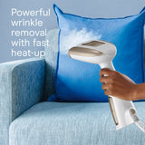 Conair Turbo ExtremeSteam White Professional Handheld Garment Steamer 1875W with Aluminum Plate and Creaser