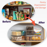 Clear Divided Storage Bins with Lids – 4-Section Stackable Pantry & Fridge Organizer (2-Pack)