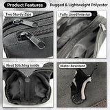 Black Large-Capacity Double-Zip Pencil Case
