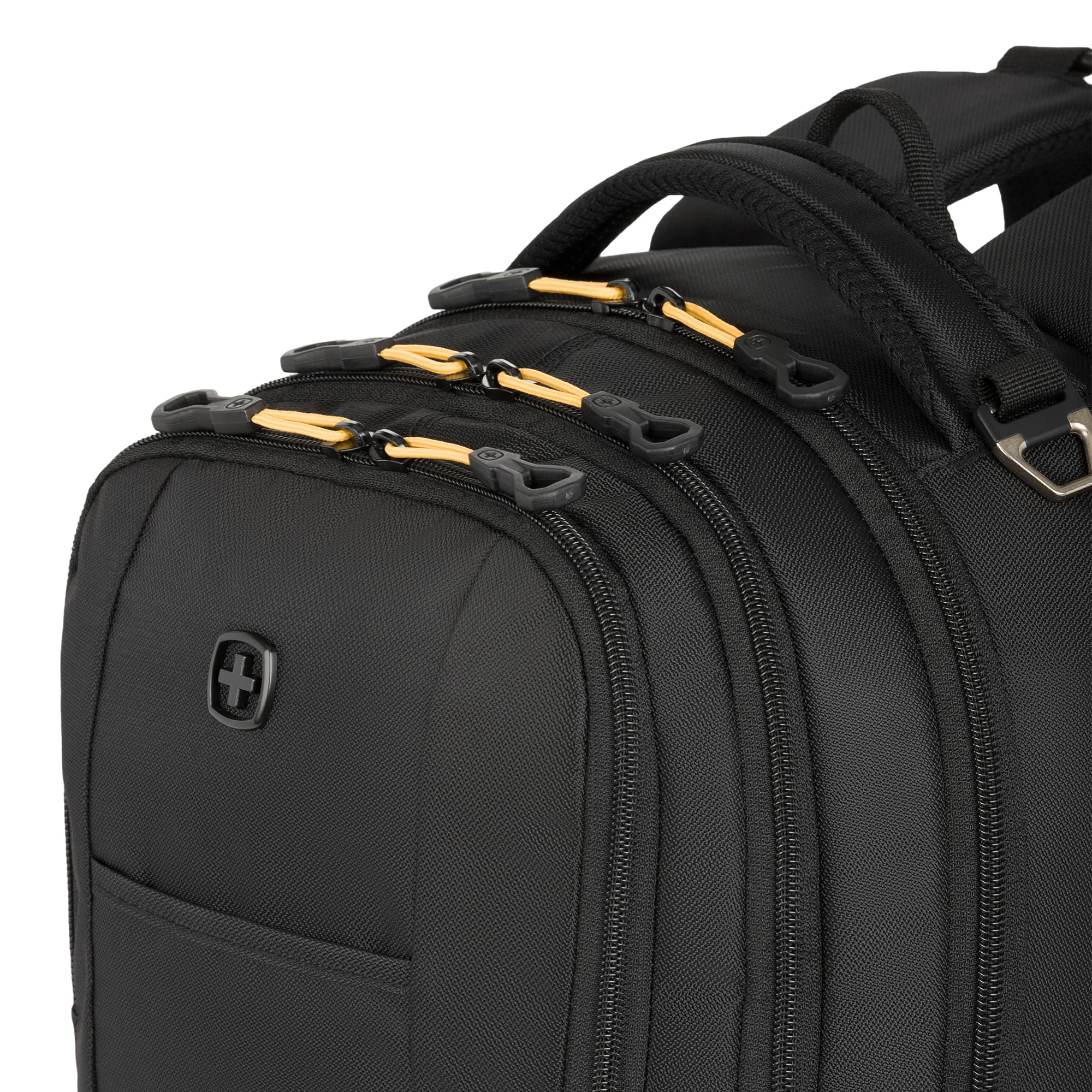 SwissGear Cecil 5505 Laptop Backpack – Lightweight 27.3L Daily Carry with Airflow Comfort, Black Gold