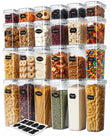Airtight Food Storage Containers with Lids – 24-Piece Stackable Pantry Set (Clear)