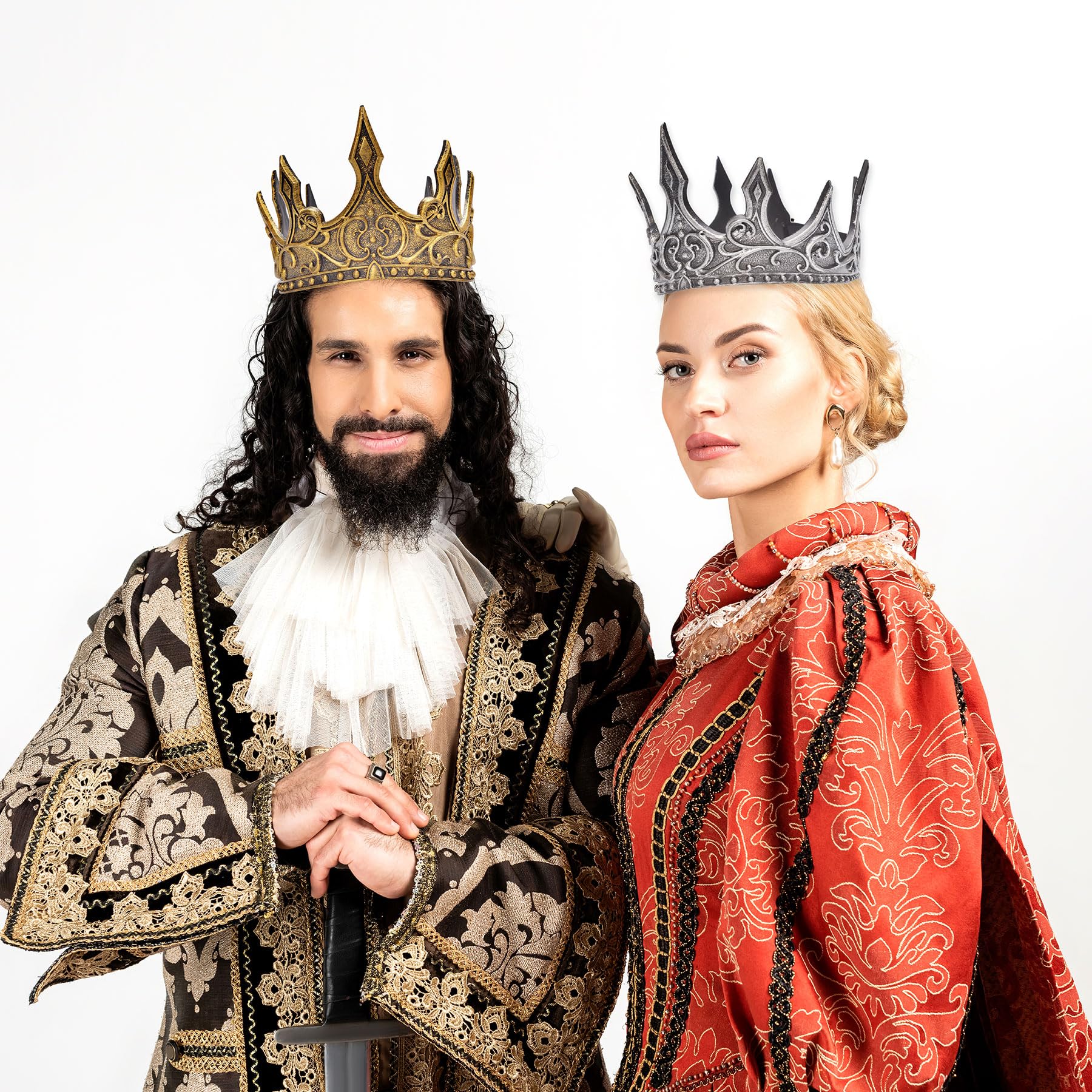 Gold Royal King Crown – Adjustable Foam Crown for Halloween, Cosplay & Medieval Costumes 👑✨