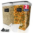 XL 6.5L Airtight Food Storage Containers (2-Pack) – BPA-Free Leak-Proof Stackable Pantry Canisters with Labels