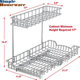 2-Tier Pull-Out Under Cabinet Organizer – Chrome Heavy-Duty Sliding Shelf System
