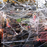 1400 Sqft Halloween Spider Web – Ultra Stretchy Polyester Cobweb for Indoor & Outdoor Decorations