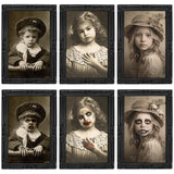 3D Lenticular Haunted Portrait Set 👻 – 3-Pack Changing Face Halloween Wall Frames (Style A, Black PVC)
