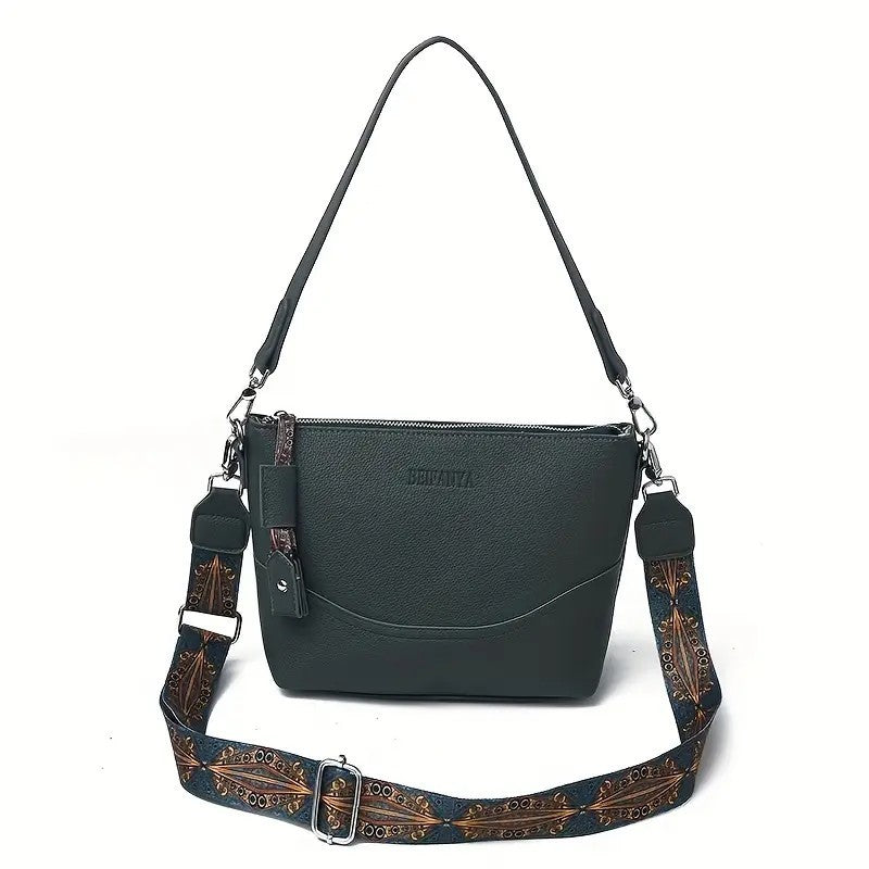 Women’s Elegant Ethnic Embroidery Shoulder Strap Bag 🌸 Large-Capacity Crossbody Purse w/ Zipper Closure – Travel, Work & Daily Use