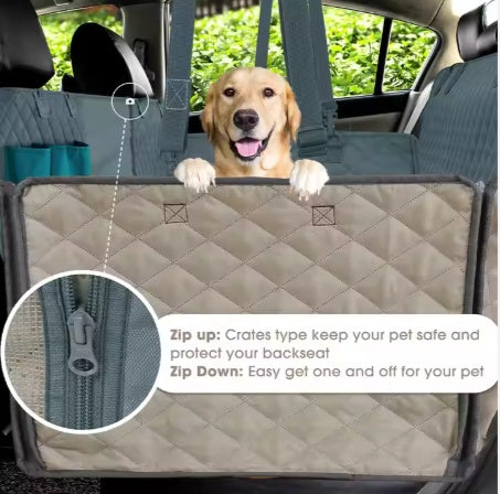 Pet Car Seat Cover – Waterproof & Durable Hammock-Style Rear Seat Protector for Dogs and Cats