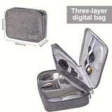 5-Color 3-Layer Multifunctional Travel Digital Storage Bag – Waterproof Cable & Charger Organizer Pouch 📦