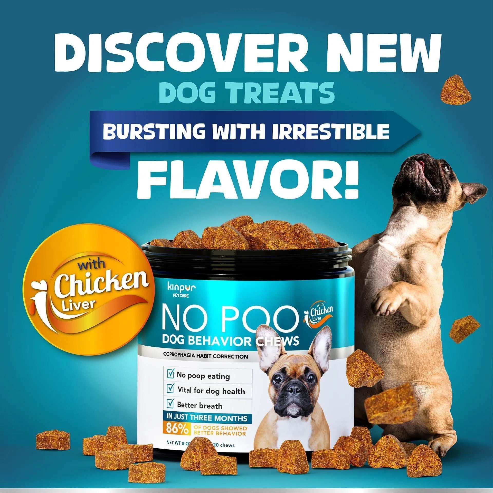 No Poo Chews for Dogs – Stop Poop Eating Behavior with Probiotics, Digestive Enzymes & Bad Breath Support
