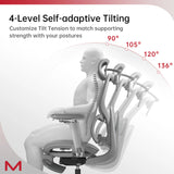 D2 Pro Ergonomic Office Chair with Footrest - High-Back Mesh Computer Chair with Adaptive Lumbar Support