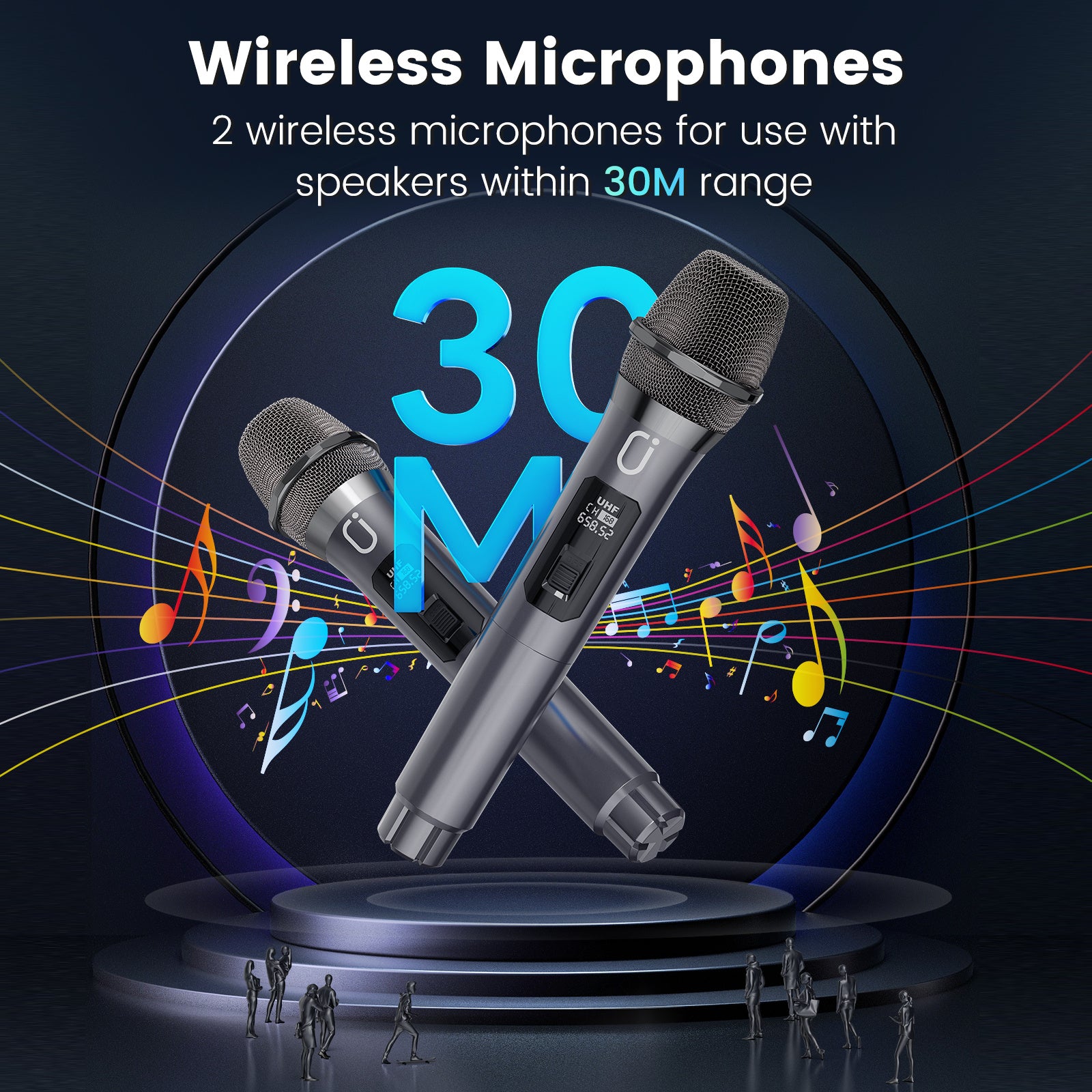 High-Power Bluetooth Party Speaker with Dual Microphones