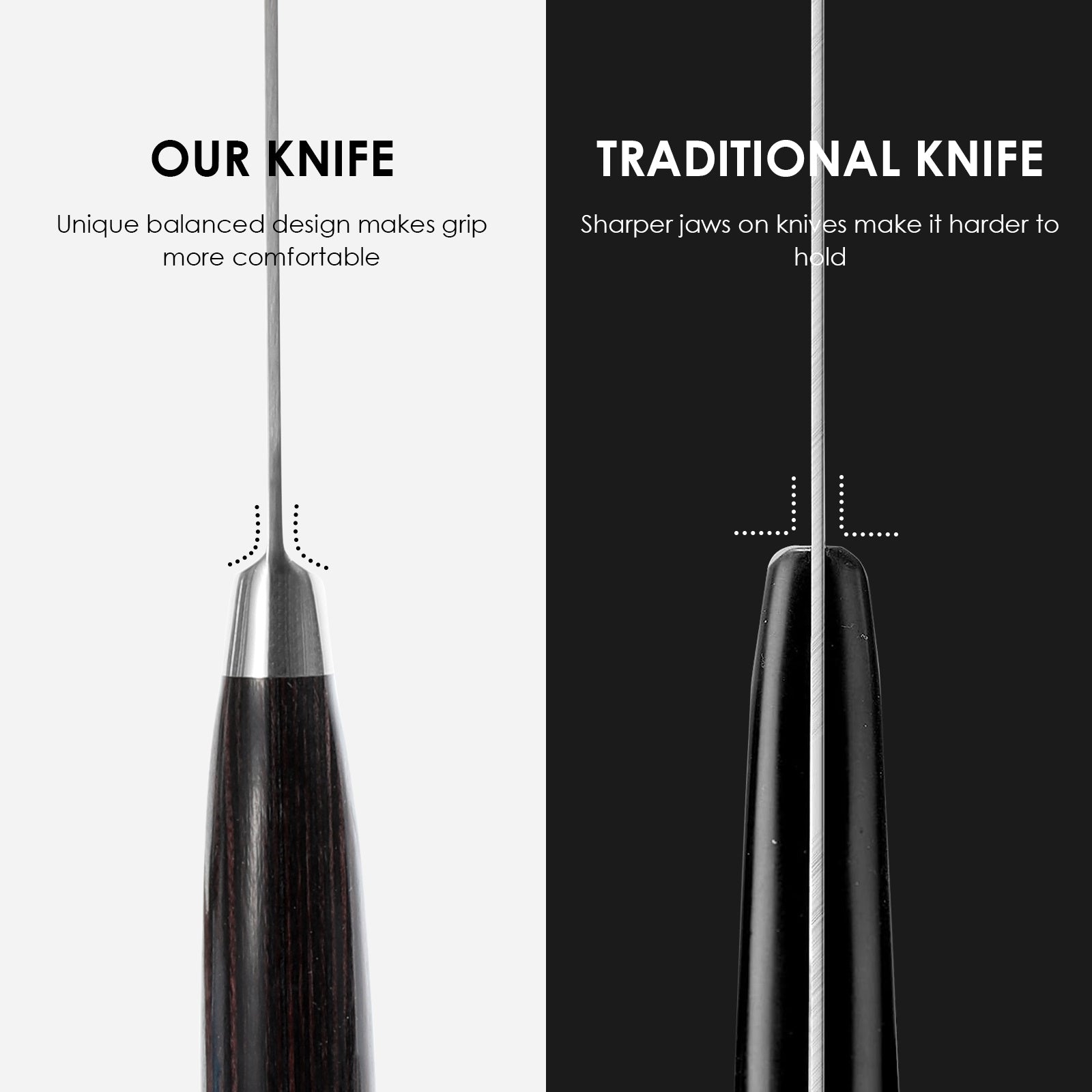 Qulajoy 8‑Inch High‑Carbon Stainless Steel Santoku Knife – Ergonomic Pakkawood Handle, Sleek & Sharp for Home Cooking