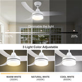 42-Inch Indoor White Ceiling Fan with Integrated LED Light