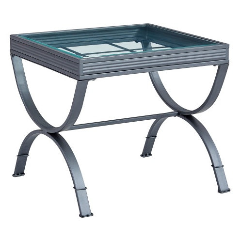 Emerson 3-Piece Coffee & End Table Set - Modern Faux Marble Living Room Tables (Silver)
