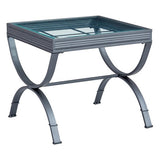 Emerson 3-Piece Coffee & End Table Set - Modern Faux Marble Living Room Tables (Silver)
