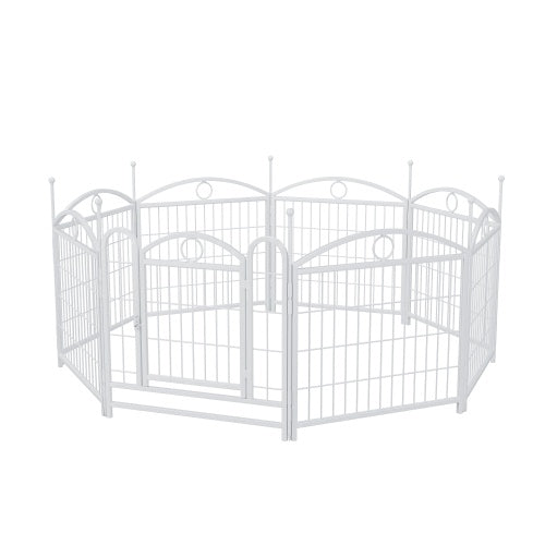 24-Inch Indoor Dog Playpen – 8-Panel Foldable Metal Pet Exercise Pen for Puppies & Small Dogs