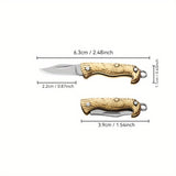 Yellow Dragon Pattern Mini Knife – Compact Spring-Assisted Pocket Knife