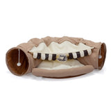 Cat Telescopic Tunnel Cushioned Bed – Foldable Play Tunnel with Zipper-Connected Nest & Teasing Balls