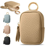 Leather Coin Purse 👛 Mini Change Pouch with Keychain – Small Zipper Wallet for Women