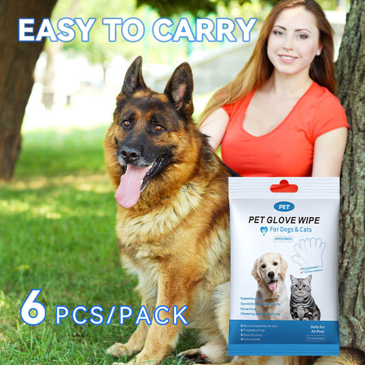 Pet Cleaning Wipes Gloves – Rinse-Free Bathing & Deodorizing Gloves for Dogs & Cats, Daily Care & Travel-Friendly